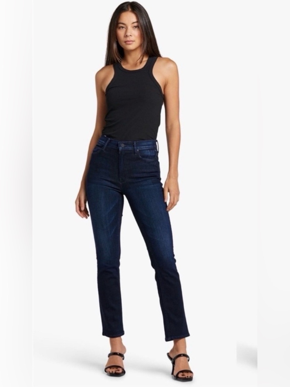 MOTHER mid rise dazzler ankle jeans now or never dark wash slim straight size 26